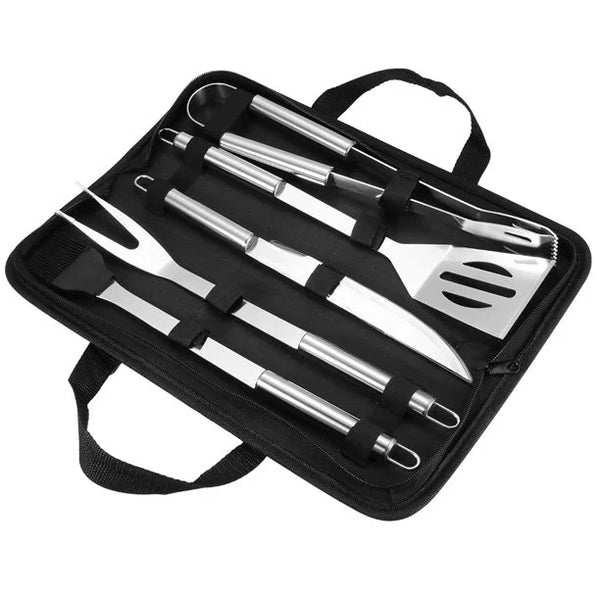 Set Utensilios BBQ Acero Inoxidable